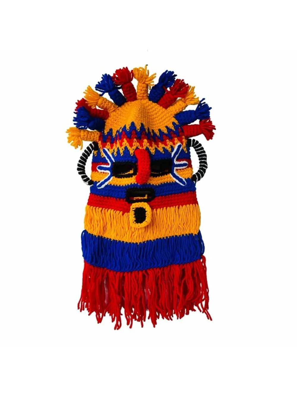 OZ Handmade Exotic Adult Mask Aya Diablo Huma Incas Ecuador Inti Raymi Tricolor